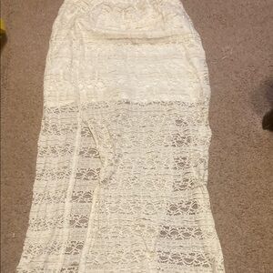 Elegant Cream Lace Skirt